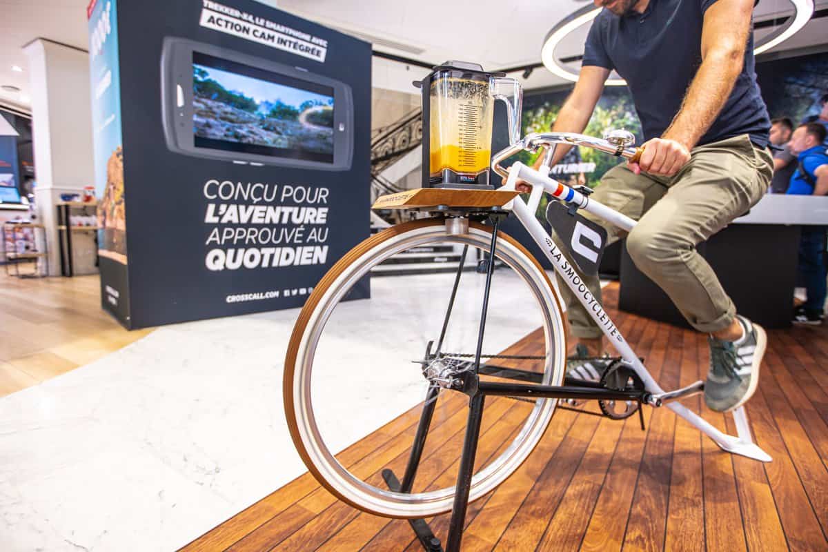Animation vélo à smoothies